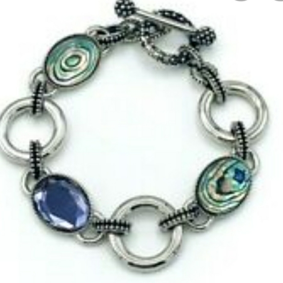 Lia Sophia Epiphany Abalone & Purple Crystal Silver Bracelet - Picture 2 of 7